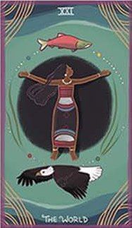The World card from The Gentle Tarot deck by Mariza Ryce Aparicio-Tovar