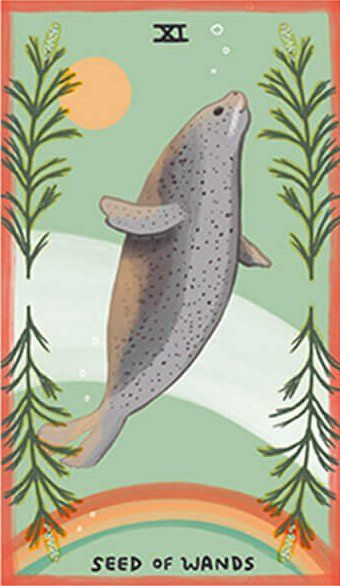 Seed of Wands card from The Gentle Tarot deck by Mariza Ryce Aparicio-Tovar