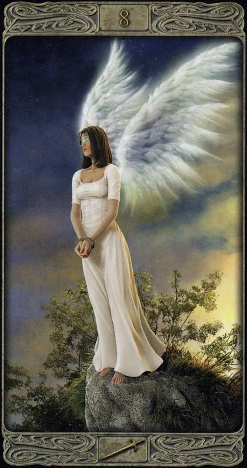 8 of Swords card from the Ghost Tarot deck