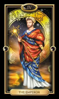 The Emperor card from the Gilded Tarot deck