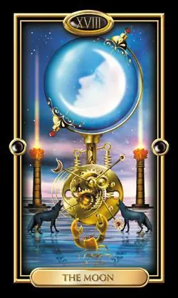 The Gilded Tarot Review 12 The Moon card from the Gilded Tarot deck