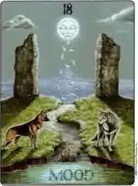 Moon card from the Gill Tarot deck