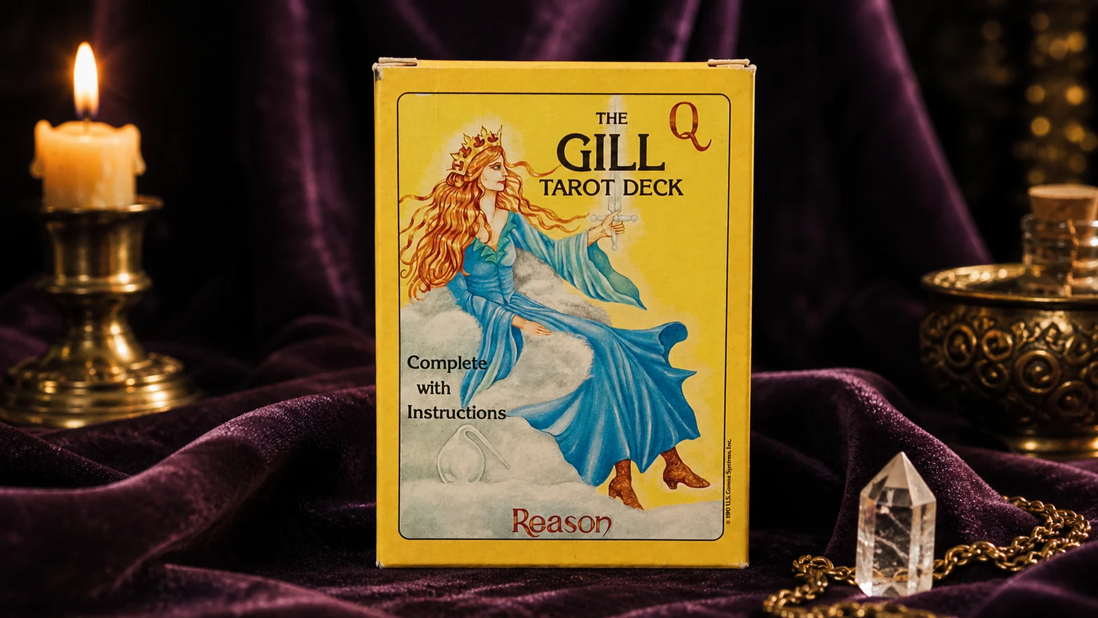Gill Tarot Deck by Elizabeth Josephine Gill in a warm plum setting