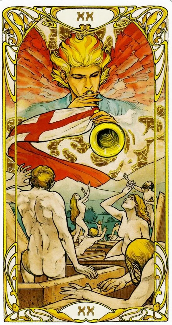 Judgement - Golden Art Nouveau Tarot - Tarot Deck by Giulia F. Massaglia
