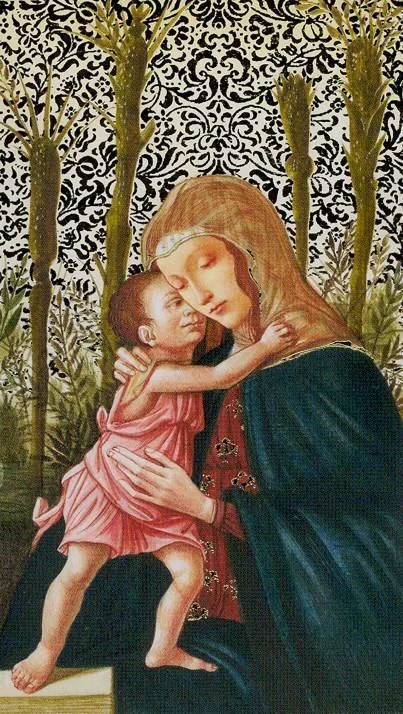 Four of Wands card from the Golden Botticelli Tarot