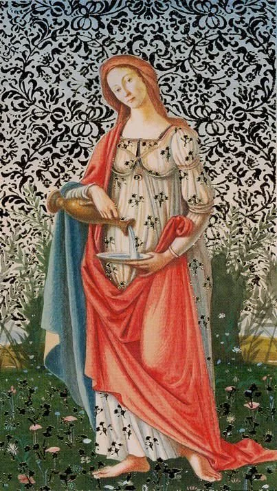 Temperance card from the Golden Botticelli Tarot