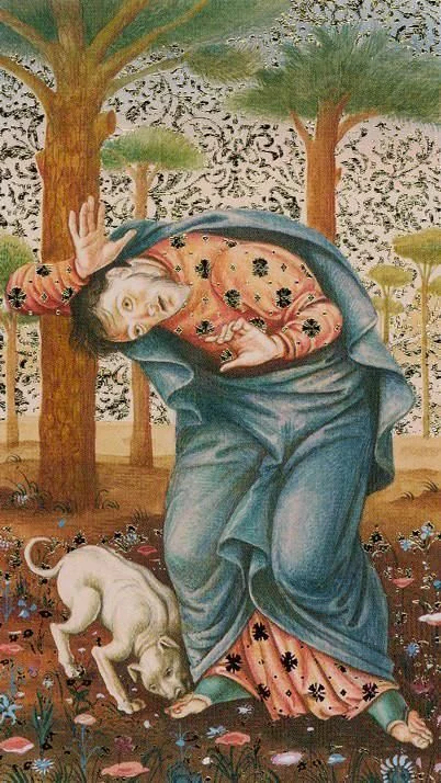 The Fool card from the Golden Botticelli Tarot