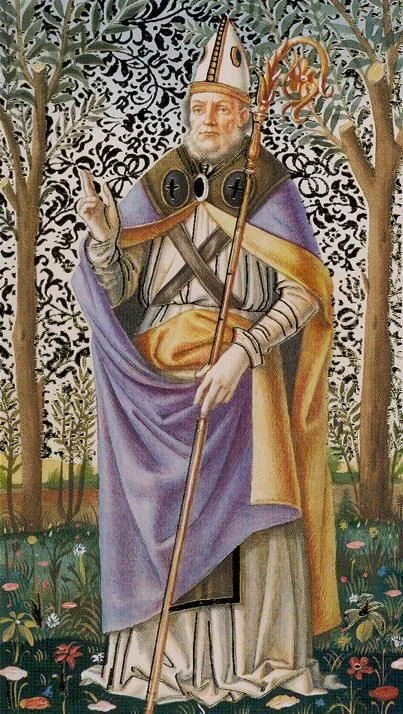 The Hierophant card from the Golden Botticelli Tarot