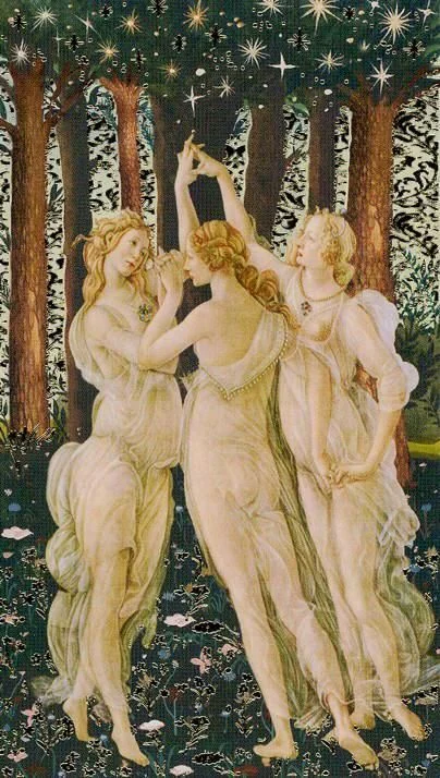 The Star card from the Golden Botticelli Tarot