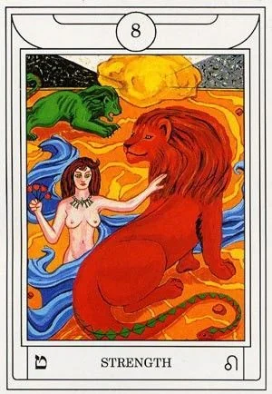 Strength card from the Golden Dawn Magical Tarot deck