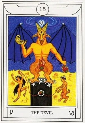 The Devil card from the Golden Dawn Magical Tarot deck