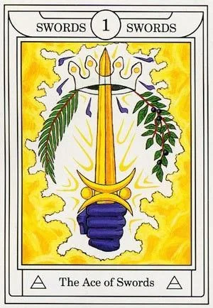 Ace of Swords card from the Golden Dawn Magical Tarot deck
