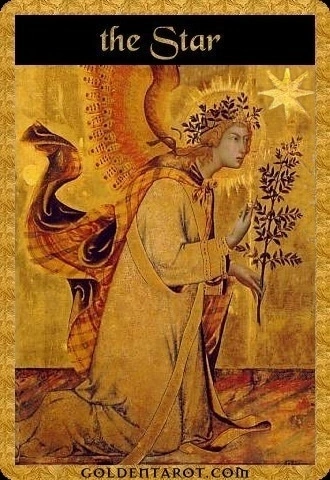The Star card from Golden Tarot by Kat Black