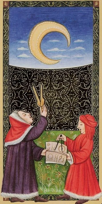 VIII. The Moon from the Golden Tarot of the Renaissance deck
