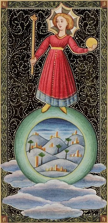 The World card from the Golden Tarot of the Renaissance deck