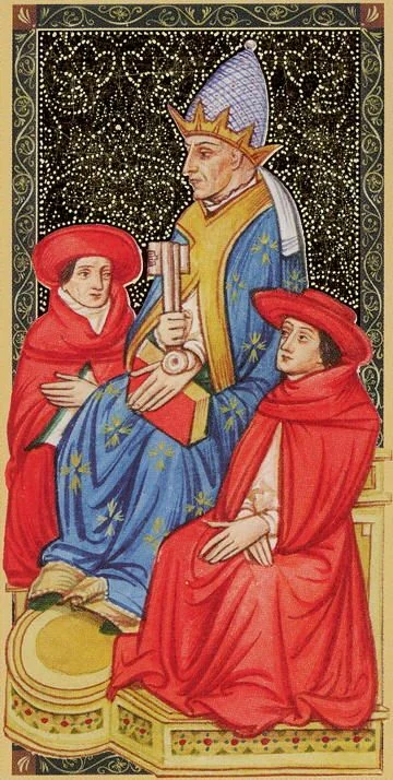 The Hierophant card from the Golden Tarot of the Renaissance deck