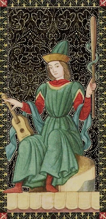 King of Wands card from the Golden Tarot of the Renaissance deck