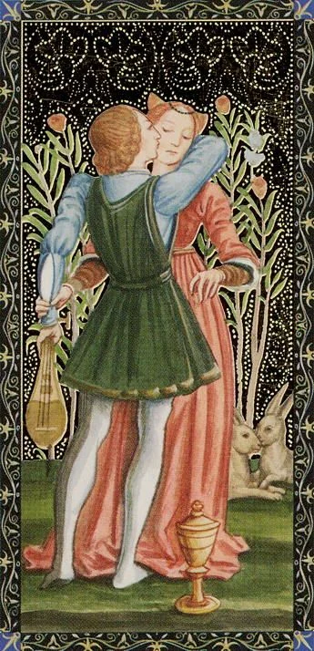 Page of Cups card from the Golden Tarot of the Renaissance deck