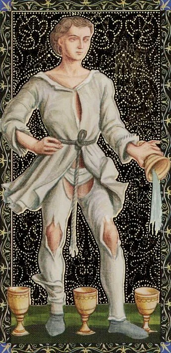 4 de coupes from the Golden Tarot of the Renaissance deck
