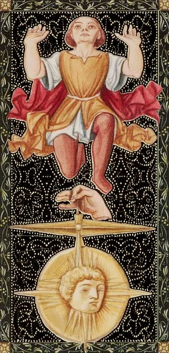 L’as d’écus from the Golden Tarot of the Renaissance deck