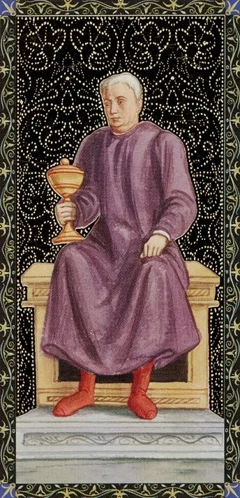 King of Cups card from the Golden Tarot of the Renaissance deck