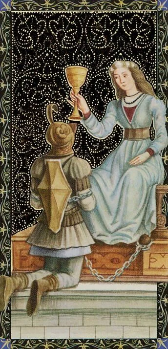 Golden Tarot of the Renaissance Review 18 Queen of Cups from the Golden Tarot of the Renaissance card gallery