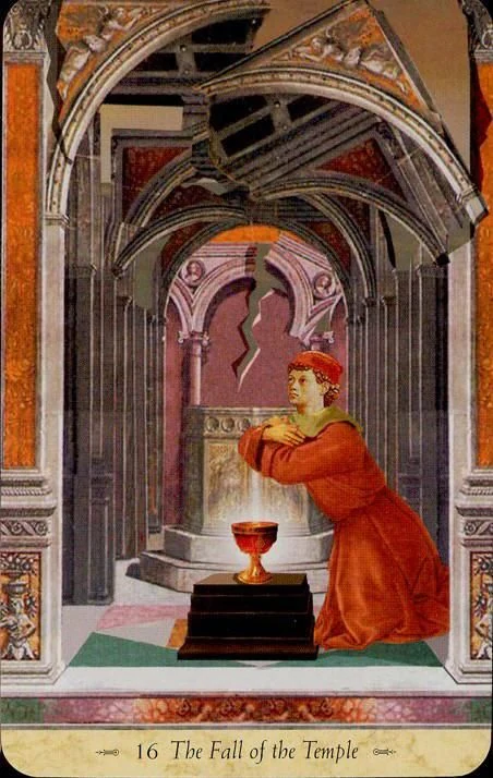 The Fall of the Temple card from the Grail Tarot deck