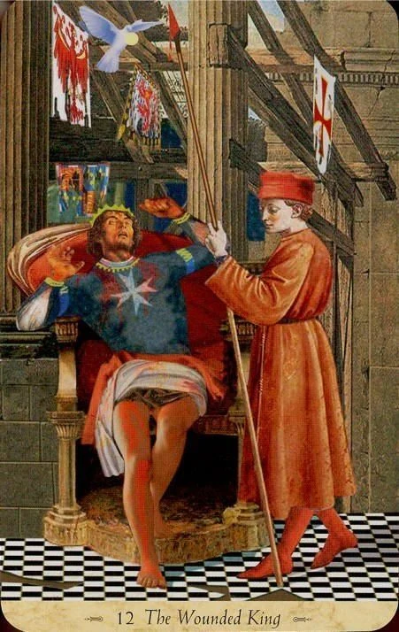 The Wounded King card from the Grail Tarot deck