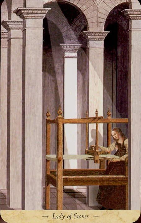 Lady of Stones card from the Grail Tarot deck