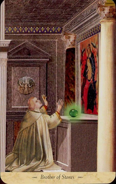 Brother of Stones card from the Grail Tarot deck