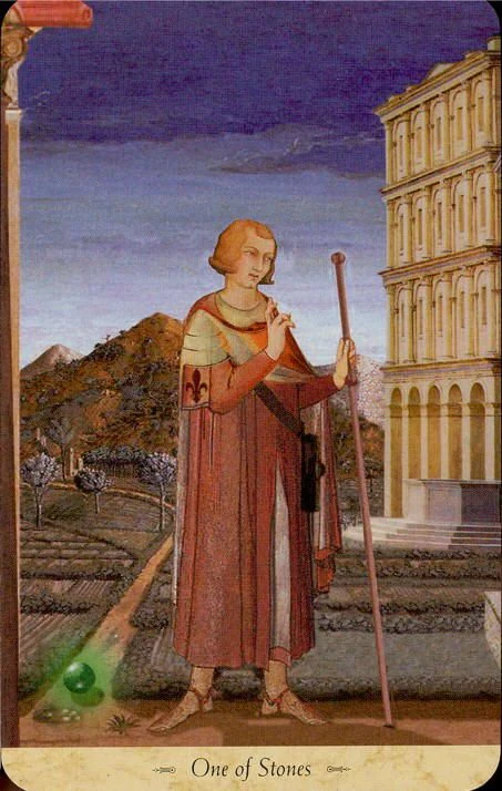 One of Stones card from the Grail Tarot deck