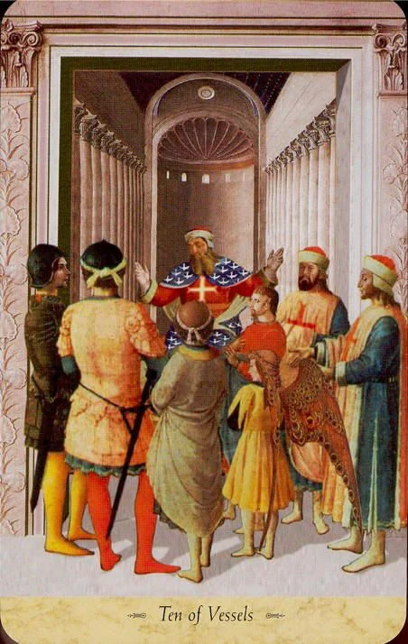 Ten of Vessels card from the Grail Tarot deck