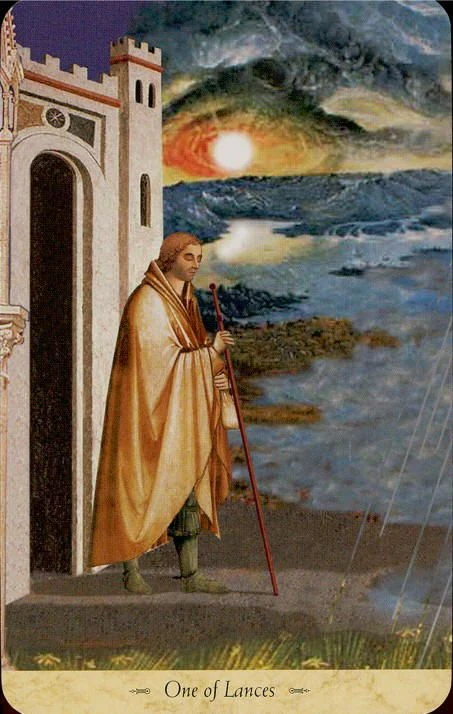 One of Lances card from the Grail Tarot deck