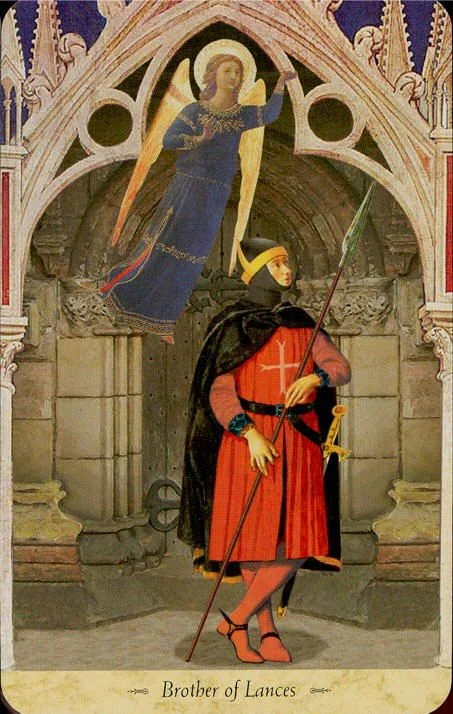 Brother of Lances card from the Grail Tarot deck