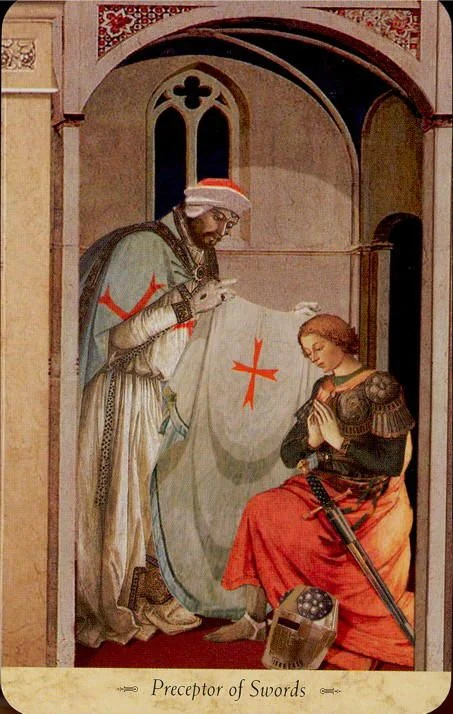 Preceptor of Swords card from the Grail Tarot deck