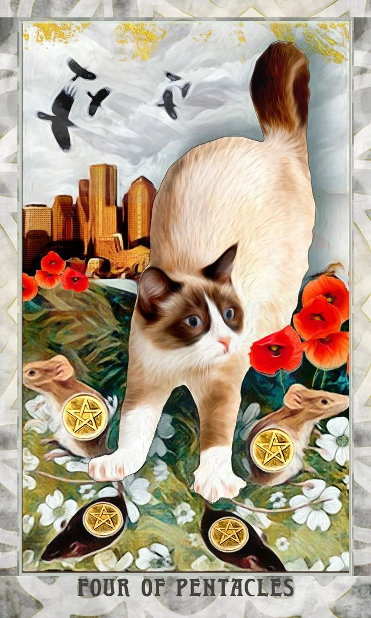 Four of Pentacles - The Grimalkin Tarot - MJ Cullinane