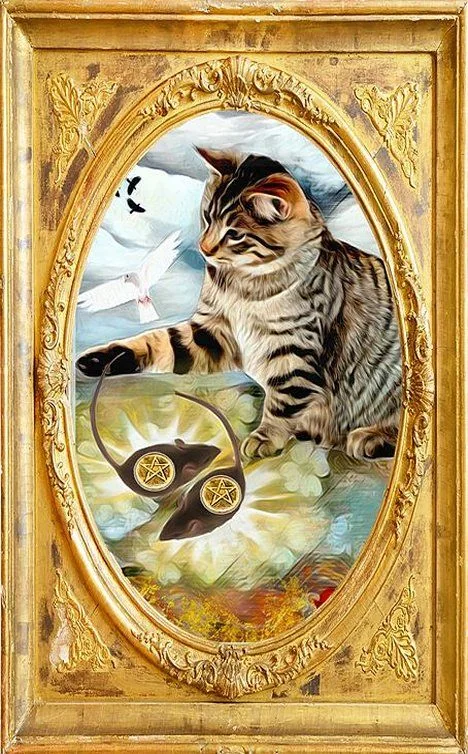 Grimalkin Tarot card 12 card from the Grimalkin Tarot deck