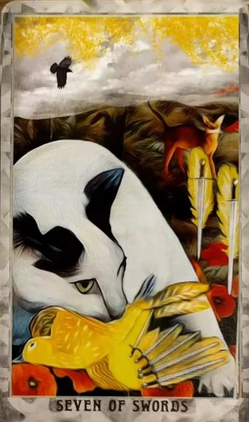 Grimalkin Tarot card 18 card from the Grimalkin Tarot deck