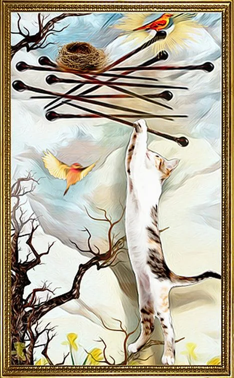 Grimalkin Tarot card 47 card from the Grimalkin Tarot deck