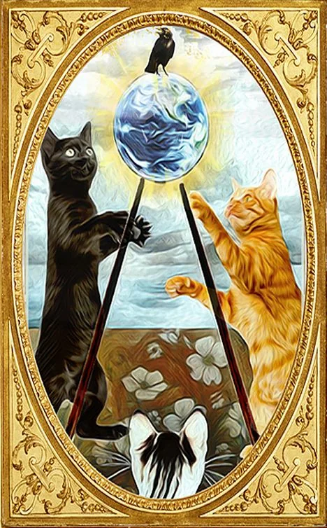 Grimalkin Tarot card 55 card from the Grimalkin Tarot deck