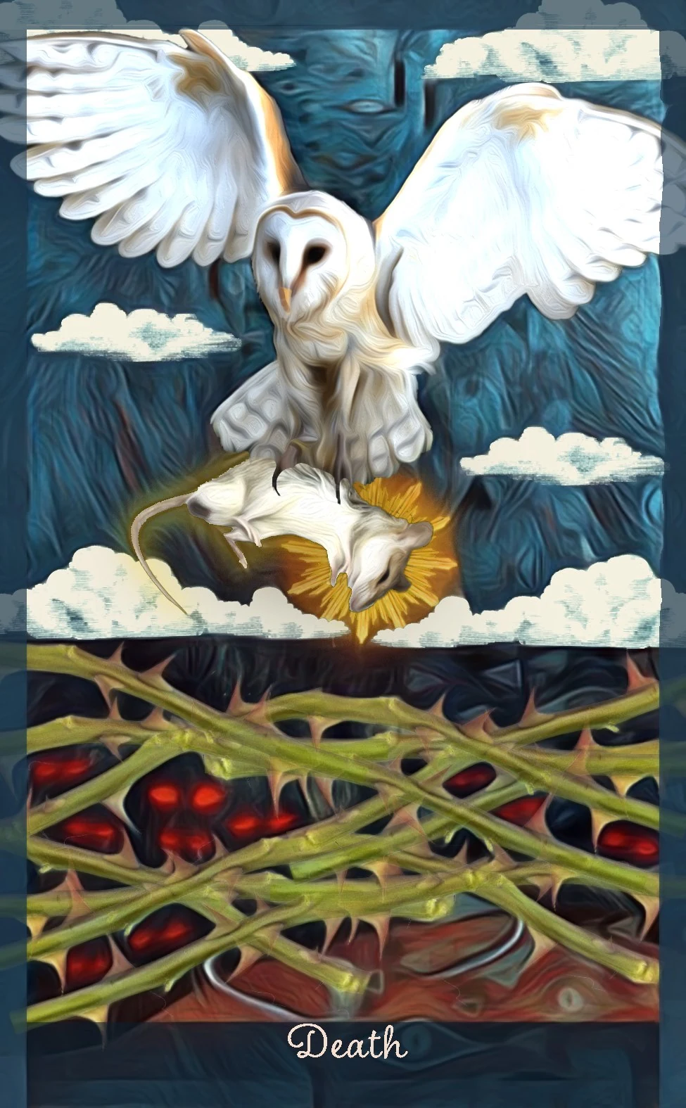 Death card from the Guardian of the Night Tarot deck