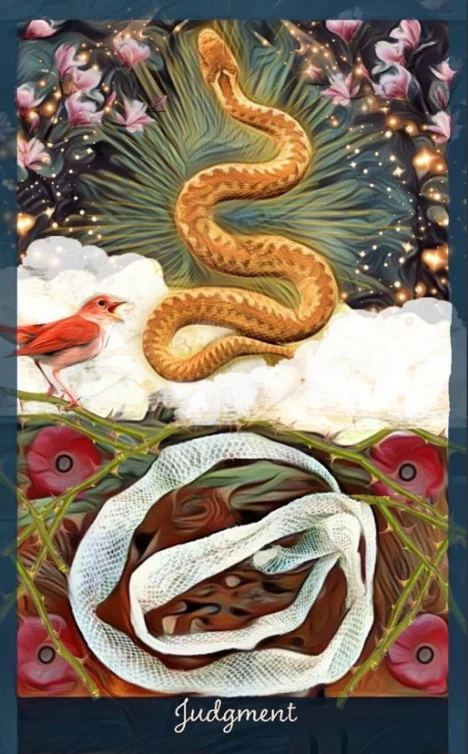 Judgment card from the Guardian of the Night Tarot deck