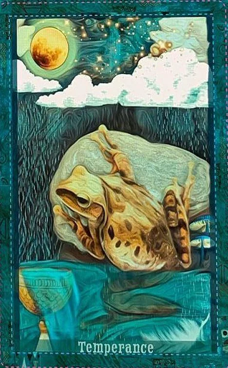 Temperance card from the Guardian of the Night Tarot deck