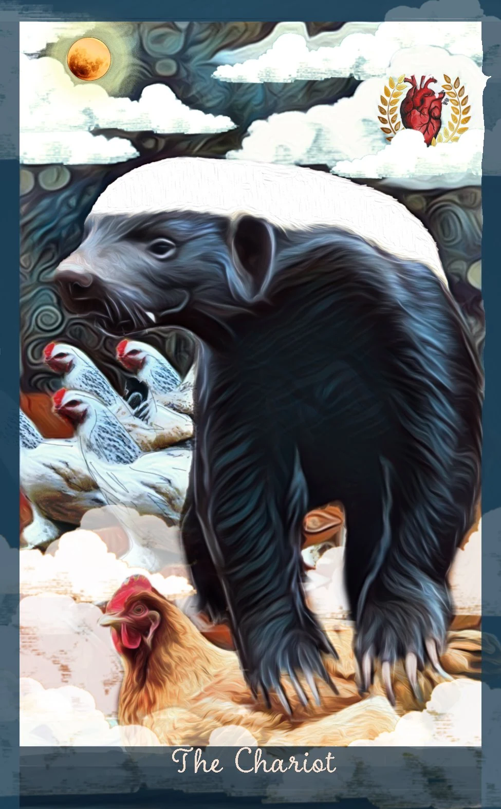 The Chariot card from the Guardian of the Night Tarot deck