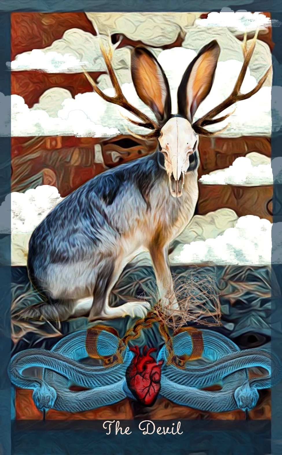 The Devil card from the Guardian of the Night Tarot deck