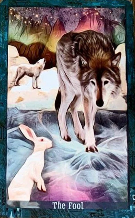 The Fool card from the Guardian of the Night Tarot deck