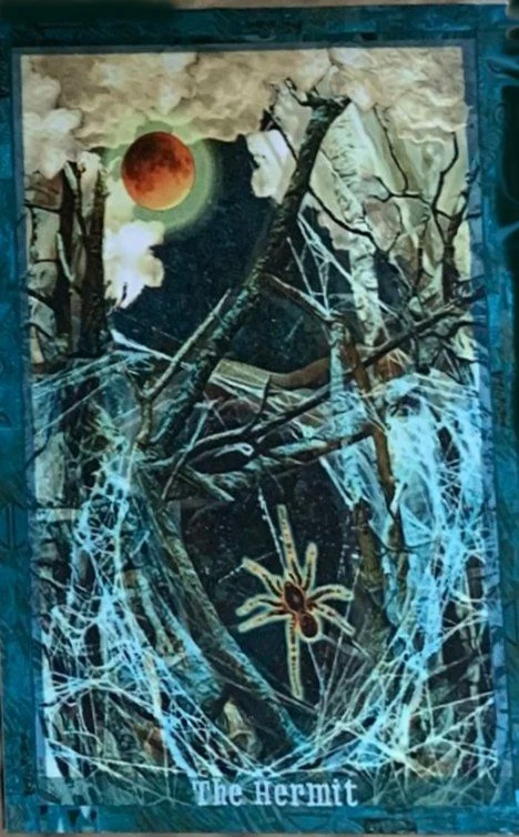 The Hermit card from the Guardian of the Night Tarot deck