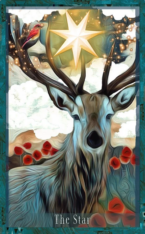 The Star card from the Guardian of the Night Tarot deck