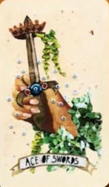 Guided Hand Tarot recovered card 22 card from the Guided Hand Tarot deck