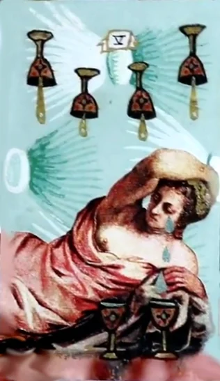 Guided Hand Tarot recovered card 55 card from the Guided Hand Tarot deck